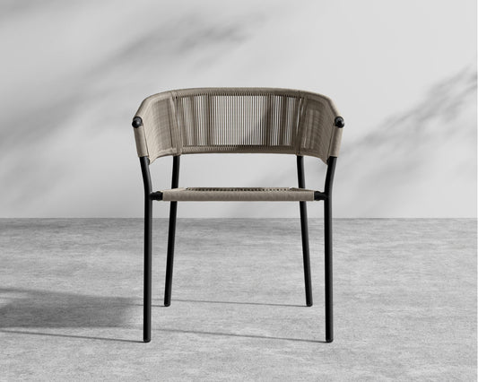 Afton Outdoor Dining Chair - Natural Cord, Black