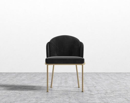 Angelo Dining Chair - Black - Angelo, Plush Velvet - Black