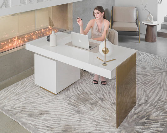 Arlo Desk Scene featuring Nova Lounge Chair