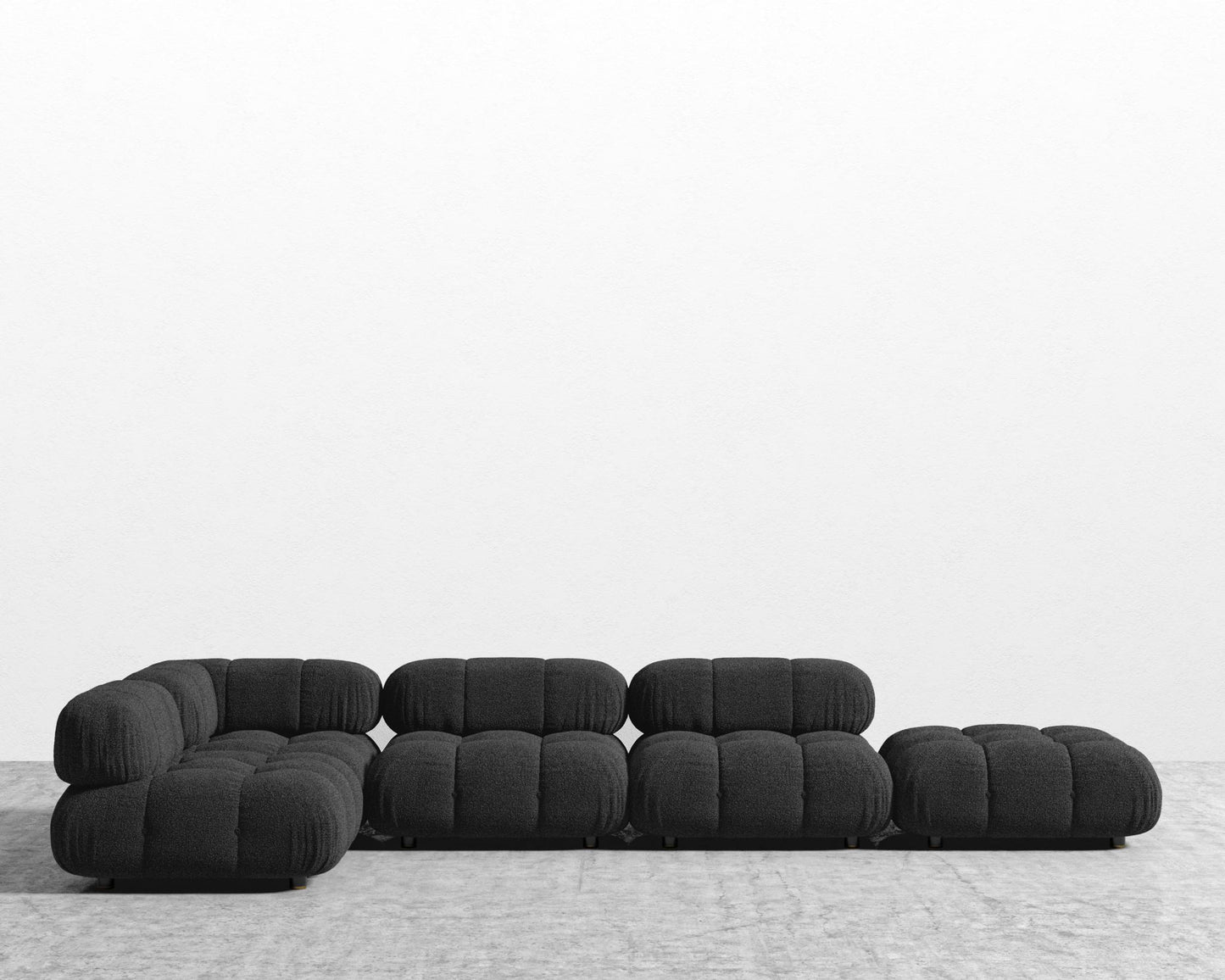 Belia Modular Sectional - Chatou Bouclé - Caviar