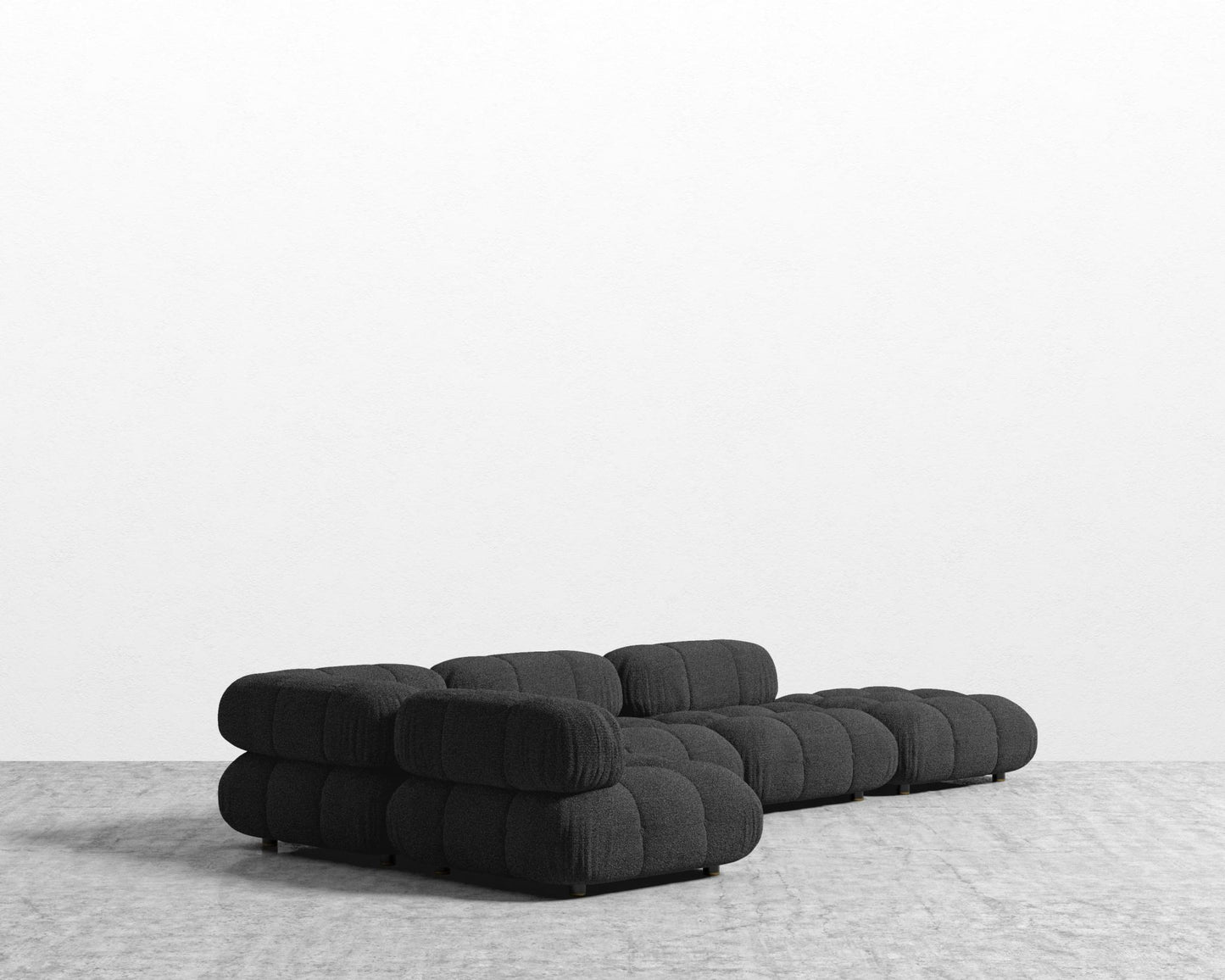 Belia Modular Sectional - Chatou Bouclé - Caviar