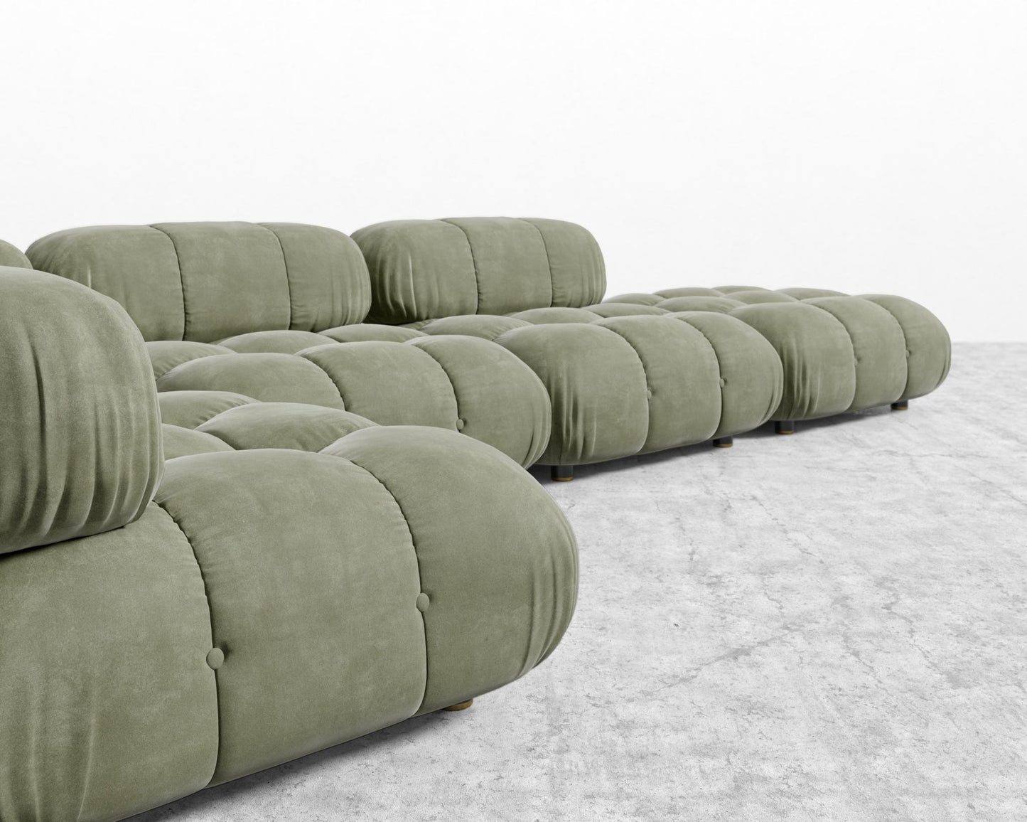 Belia Modular Sectional - Venice Vegan Suede - Sage