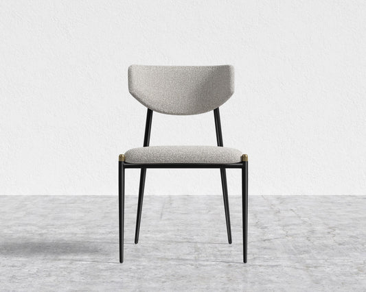 Geno Dining Chair - Black - Geno, Chatou Bouclé - Pearl