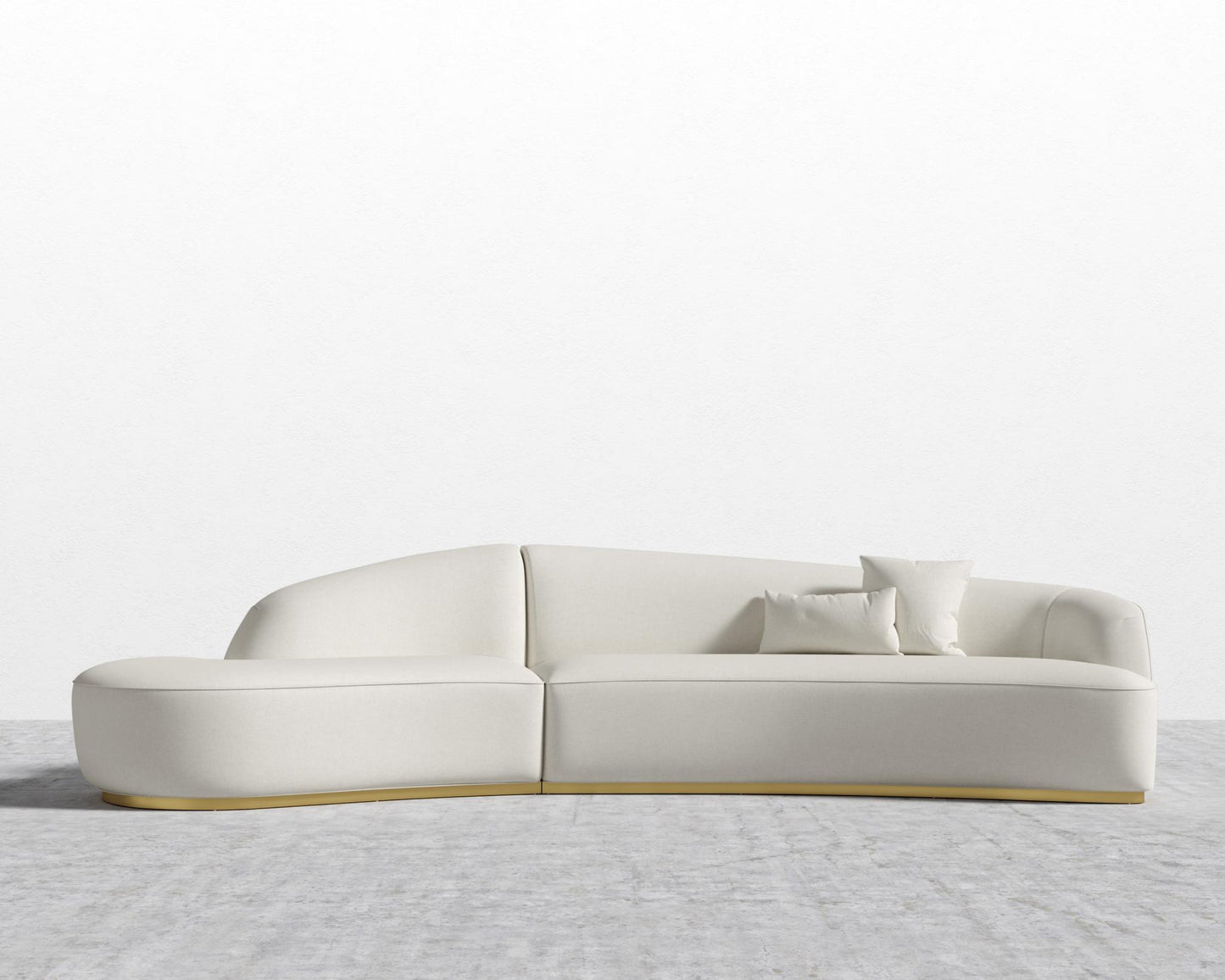 Reya Curved Sectional - Brushed Brass - Grand Curved, Curved Chaise Left, Modern Felt - Alesund