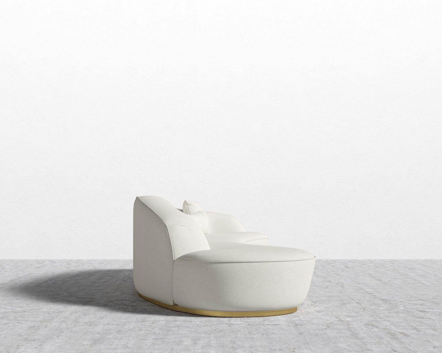 Reya Curved Sectional - Brushed Brass - Grand Curved, Curved Chaise Left, Modern Felt - Alesund