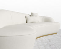 Reya Curved Sectional - Brushed Brass - Grand Curved, Curved Chaise Left, Modern Felt - Alesund