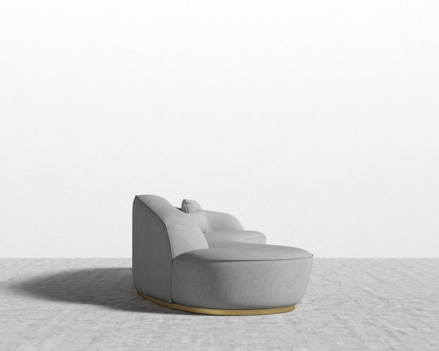 Reya Curved Sectional - Brushed Brass - Grand Curved, Curved Chaise Left, Modern Felt - Malmo