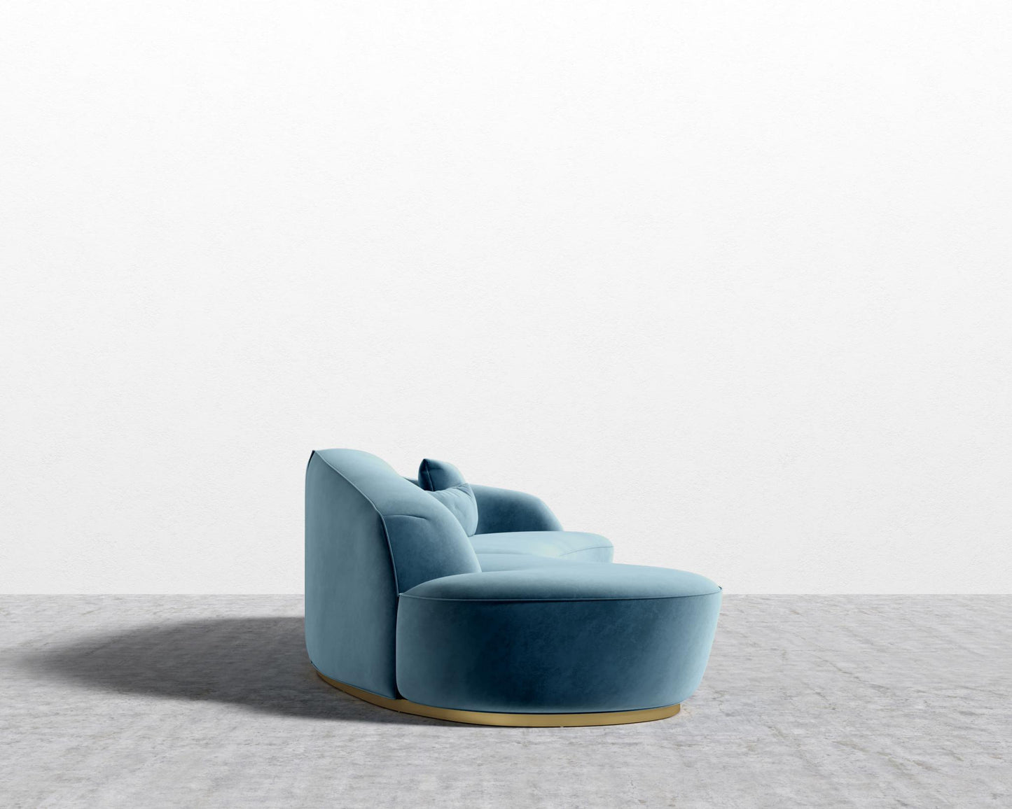 Reya Curved Sectional - Brushed Brass - Grand Curved, Curved Chaise Left, Vintage Velvet - Solstice