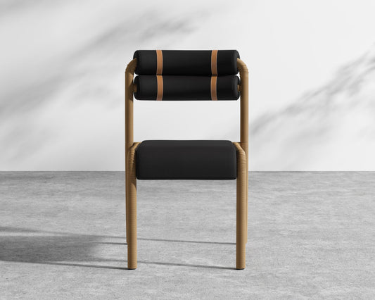 Jericho Outdoor Dining Chair - Faux Tan Wicker, Outdoor Fabric - Arcadia