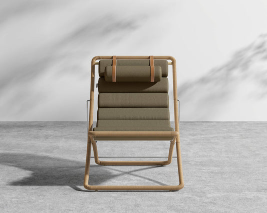 Jericho Sling Chair - Faux Tan Wicker, Outdoor Fabric - Fresco