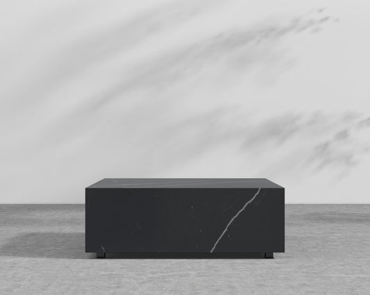 Liza Coffee Table Grande - Black - Liza Outdoor, 40" x 40" | 102 x 102cm, Black Pietra Ceramic
