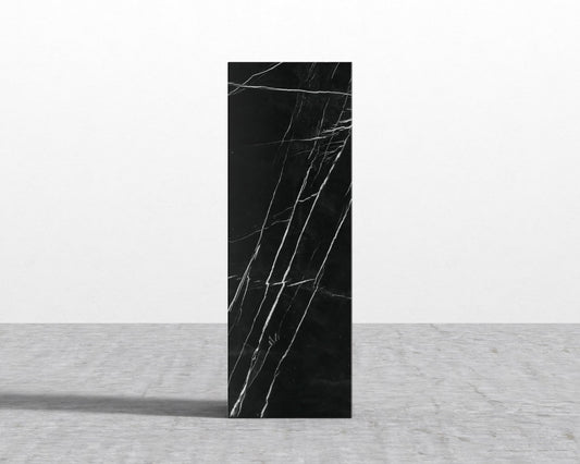 Liza Pedestal - Marble - Large, Black Marble