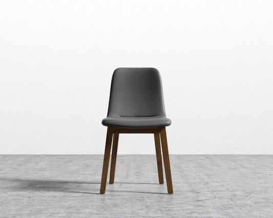 Aubrey Side Chair - Walnut Stain, PU Leather - Monaco Slate