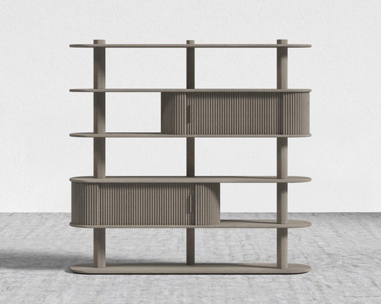 Noelle Bookshelf - Grey Oak Veneer
