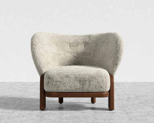 Pallas Lounge Chair - Walnut Stain, Shearling - Almond