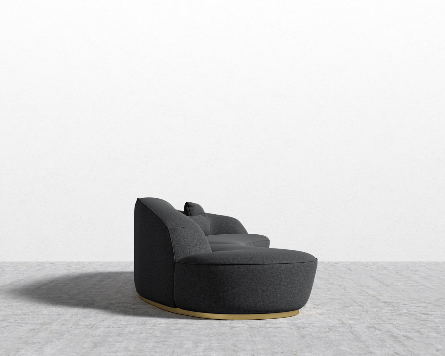 Reya Curved Sectional - Brushed Brass - Grand Curved, Curved Chaise Left, Modern Felt - Stockholm