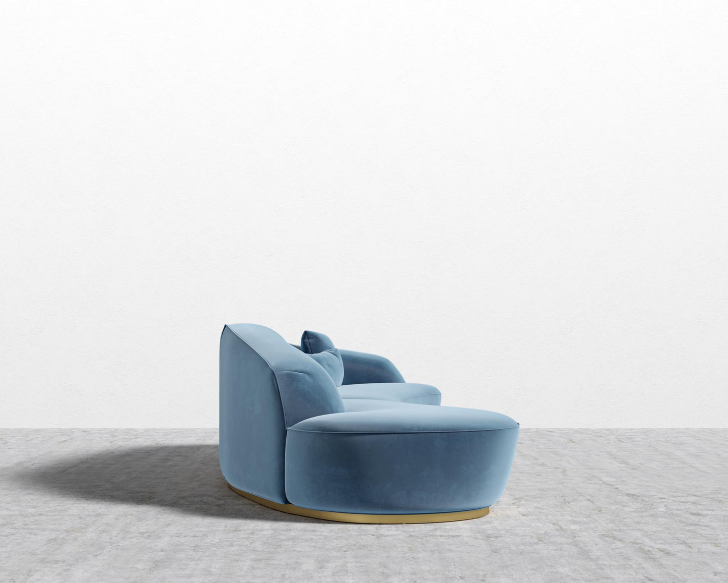 Reya Curved Sectional - Brushed Brass - Grand Curved, Curved Chaise Left, Plush Velvet - Solstice