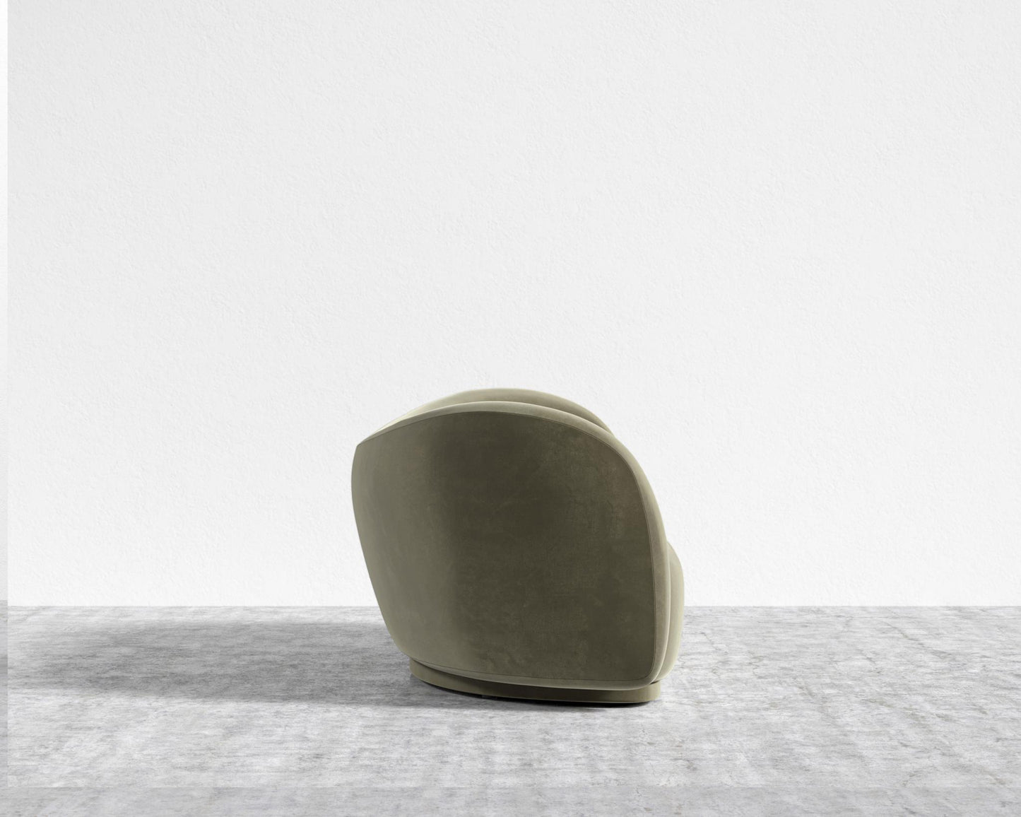 Reya Curved Sectional - Brushed Brass - Grand Curved, Curved Chaise Left, Signature Plush Velvet - Olive Green