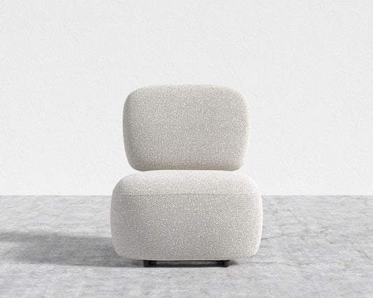 Toro Lounge Chair - Chatou Bouclé - Pearl, Ebony