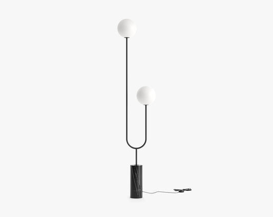 Uma Floor Lamp - Matte Black w/ Black Marble
