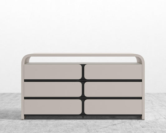 Vienna Dresser - Alabaster Matte Lacquer w/ Black Oak Veneer